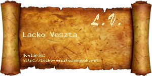 Lacko Veszta névjegykártya
